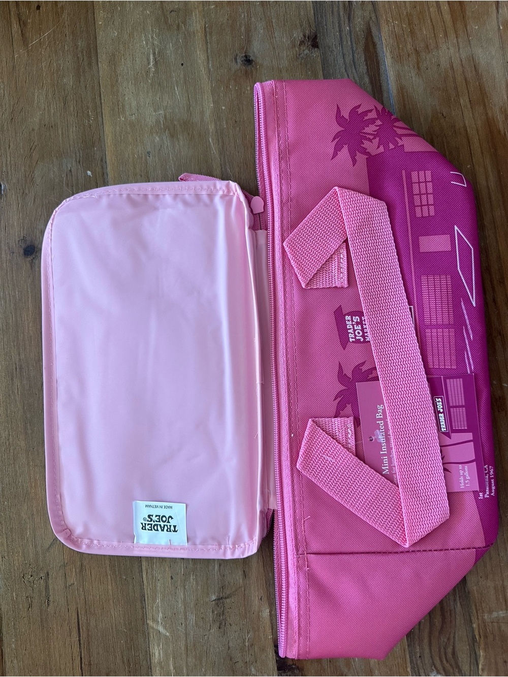 Trader Joe's light pink tote